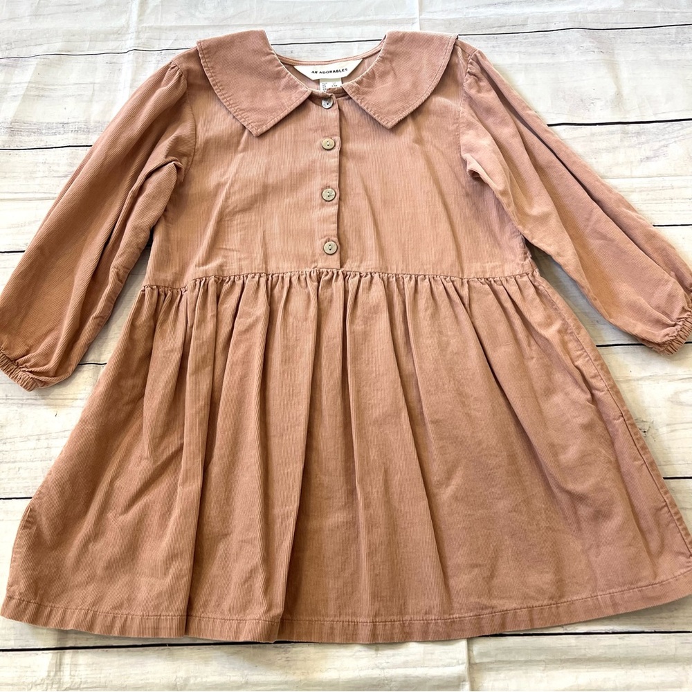 H&M Corduroy Sailor Dress Dusty Pink